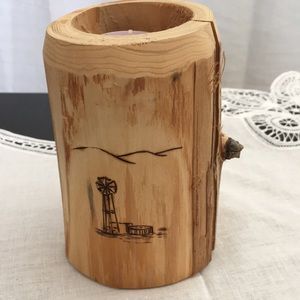 Wooden rustic tea light holder